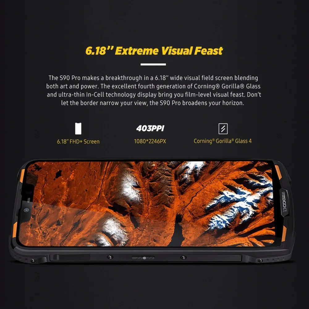 DOOGEE S90 Pro IP68/IP69K смартфон 6,18 ''FHD+ дисплей Helio P70 Восьмиядерный 6 ГБ 128 ГБ 16 МП камера Android 9,0 прочный мобильный телефон