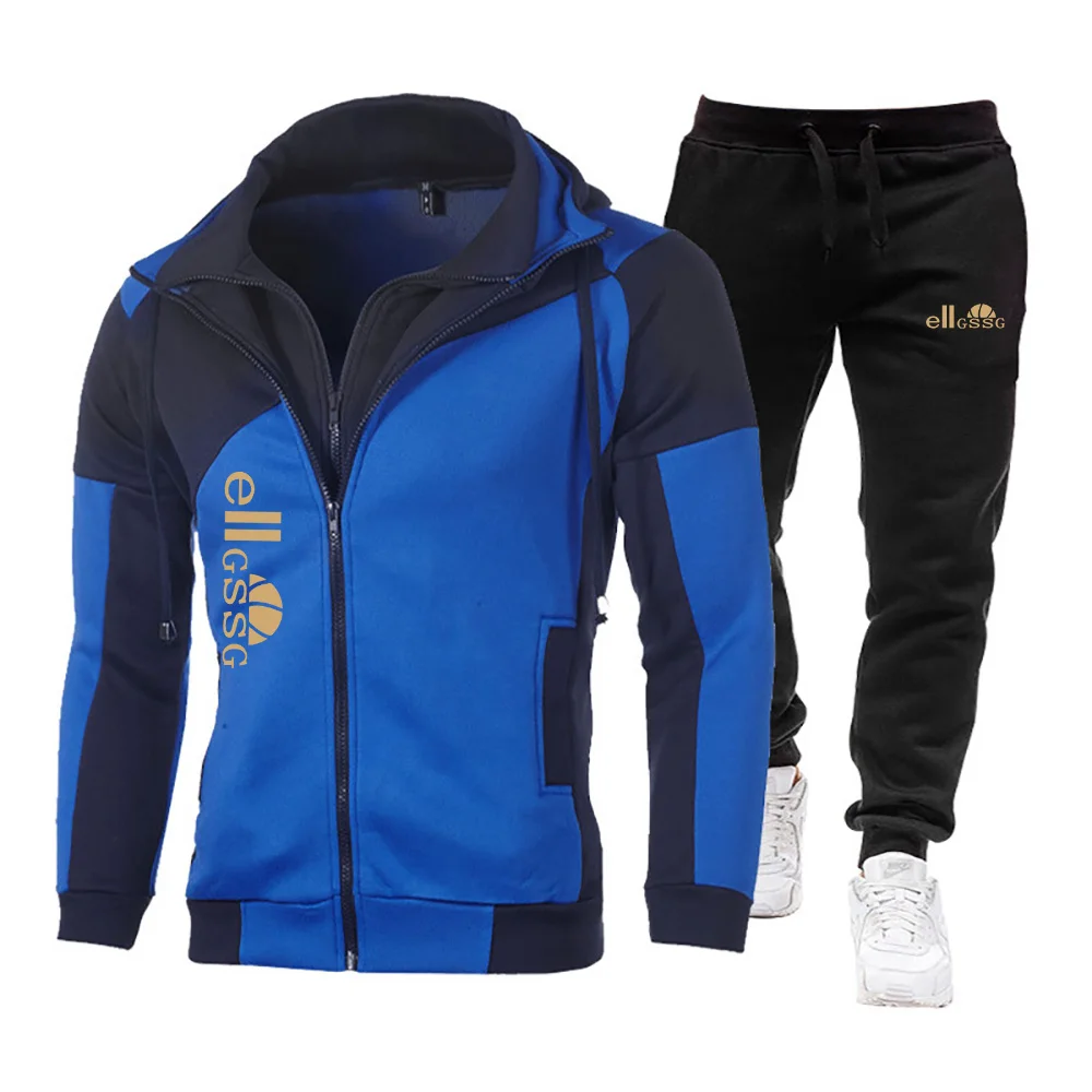 

New Men's Sportswear Two Hoodie + Pants Sportswear Men's Sweater Zipper Hoodie Men's Suit Sportswear Jogging Suit 3XL