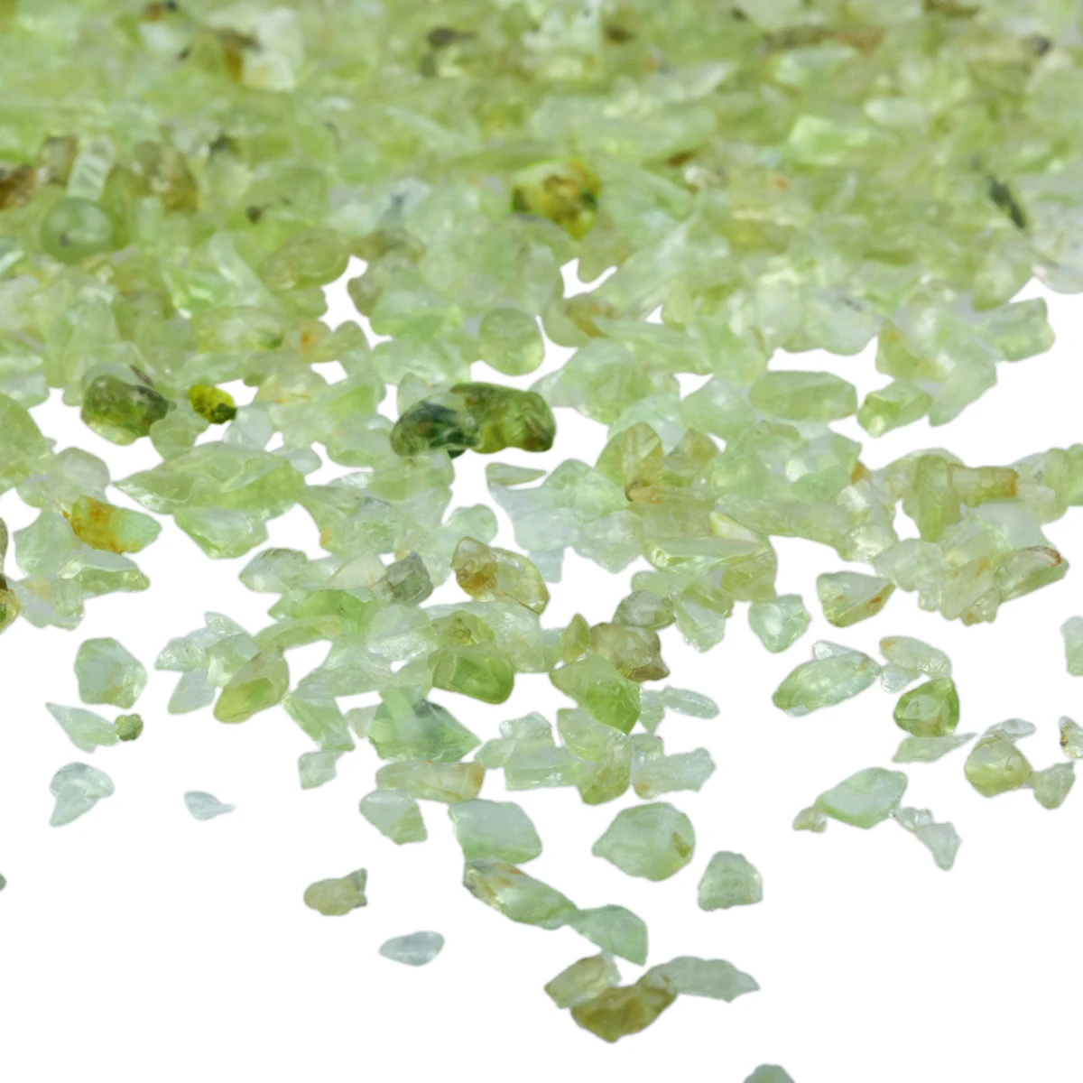 TUMBEELLUWA 1lb (460g) Green Peridot Quartz Tumbled Stone Chips Crushed Pieces Irregular Stones Beads Jewelry Accessory
