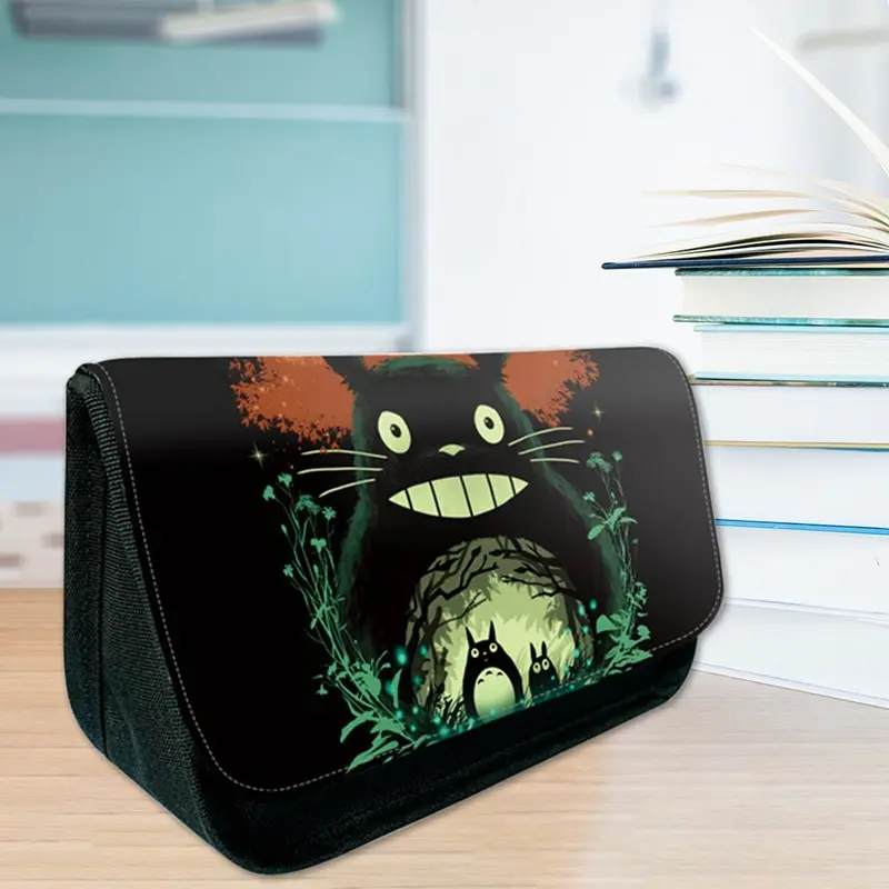 

Cute Kawaii Fabric Pencil Case Lovely Cartoon Totoro Pen Bags For Kids Gift Zakka kawaii stationery estuches school supplies