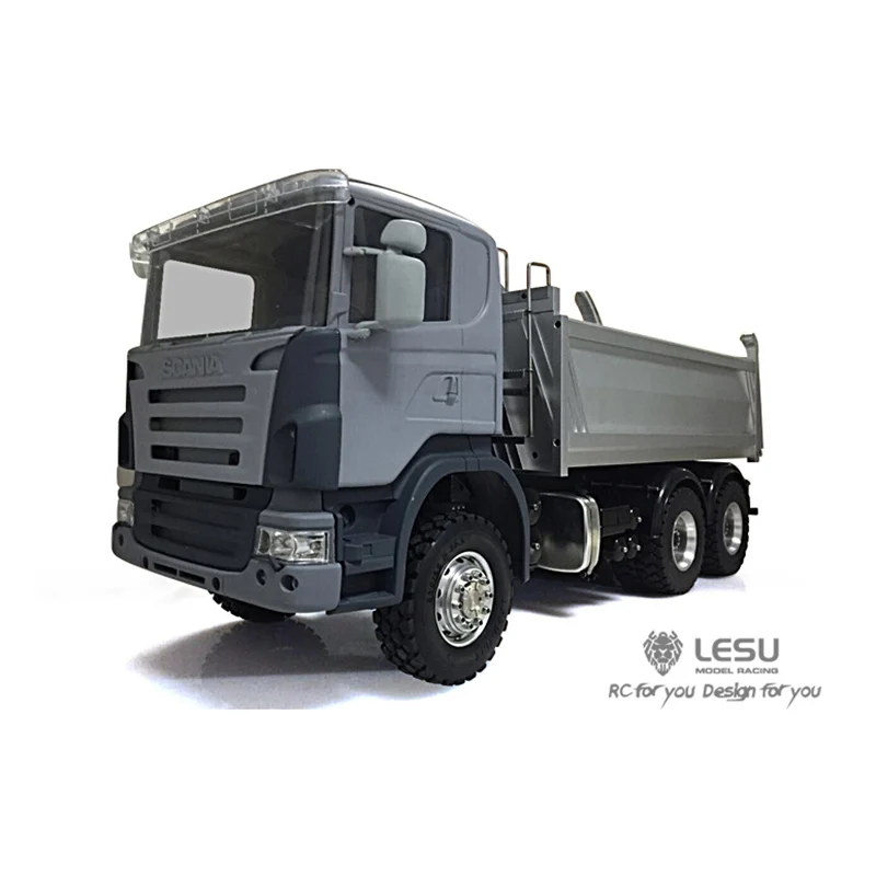 1/14 LESU Scania 6x6 металлический гидравлический самосвал RC грузовик блокировка
