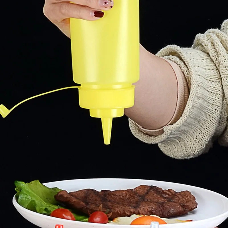 

White Plastic Squeeze Bottle Sauce Boats Bottle Bread Condiment Baking Accessory Cake Decorating For Kitchen Convenience