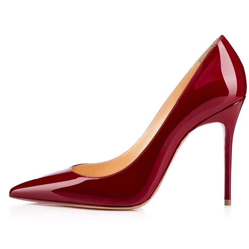 Large Size Shoes Woman Classic Leopard High Heels 12cm/10cm Leather Lady Shoes Simple Style Pointed Toe Women Pumps Party Shoes