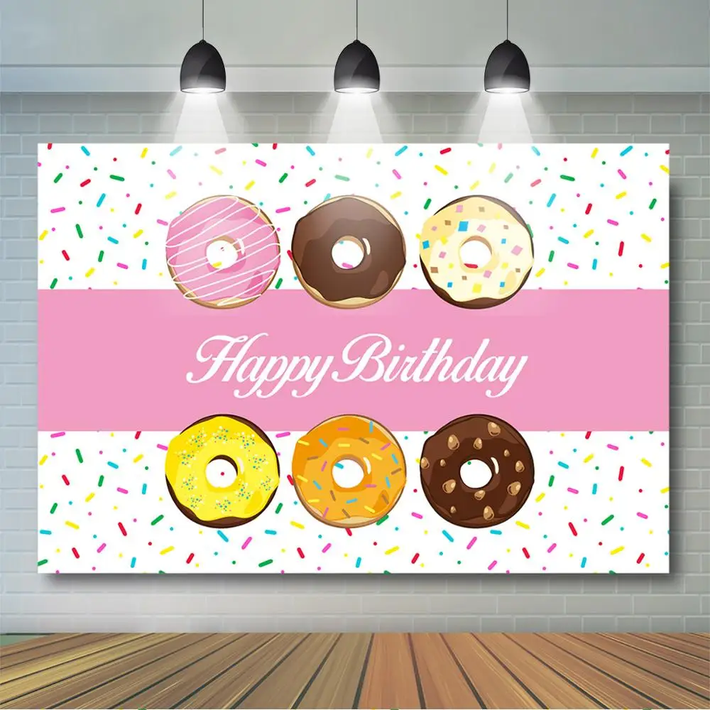 

Donut Birthday Backdrop Sweet Donut Sparkle Birthday Party Decor Girls Donut Grow Up Happy Birthday Backdrop for Party Supplies