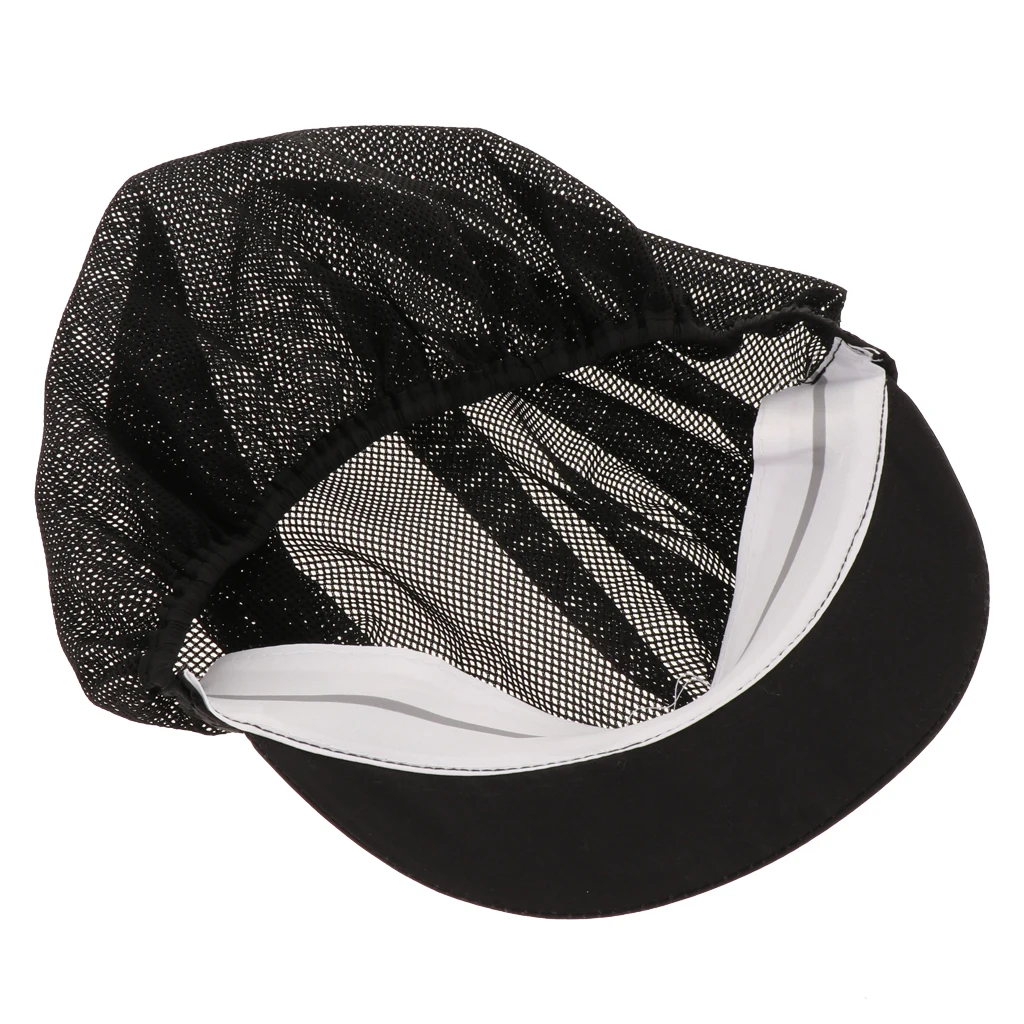 Женщины Мужчины Chef Mesh Hat с эластичной лентой кухня волос сеть питание приготовления пищи Рабочая дышащая головной убор cap-черный(упаковка из 3