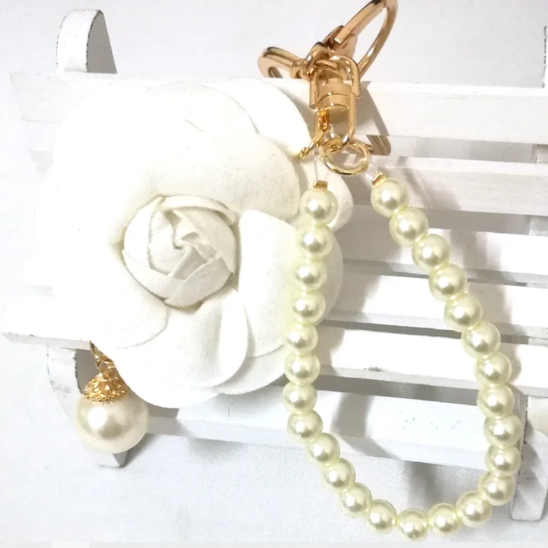 Новое поступление женский брелок для ключей с имитацией жемчуга и цветком