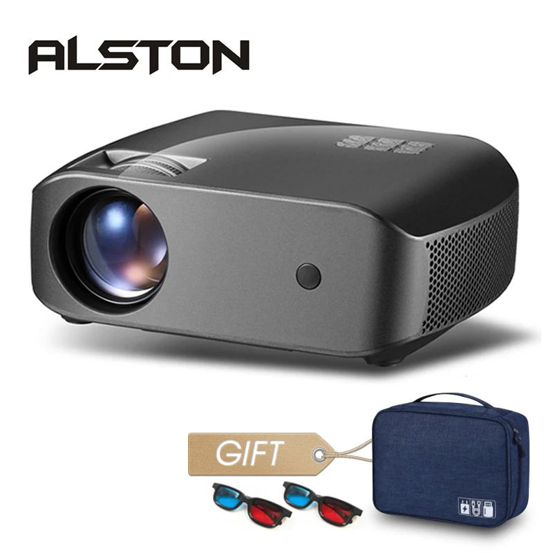 ALSTON F10 Мини проектор 2800 люмен HD видео проектор светодиодный проектор для домашнего кинотеатра Поддержка 1080p HDMI USB с подарком