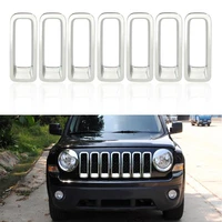 front bumper racing grille for jeep patriot 2011 2012 2013 2014 bumper insert trims ring cover vent frame garnish surrounding