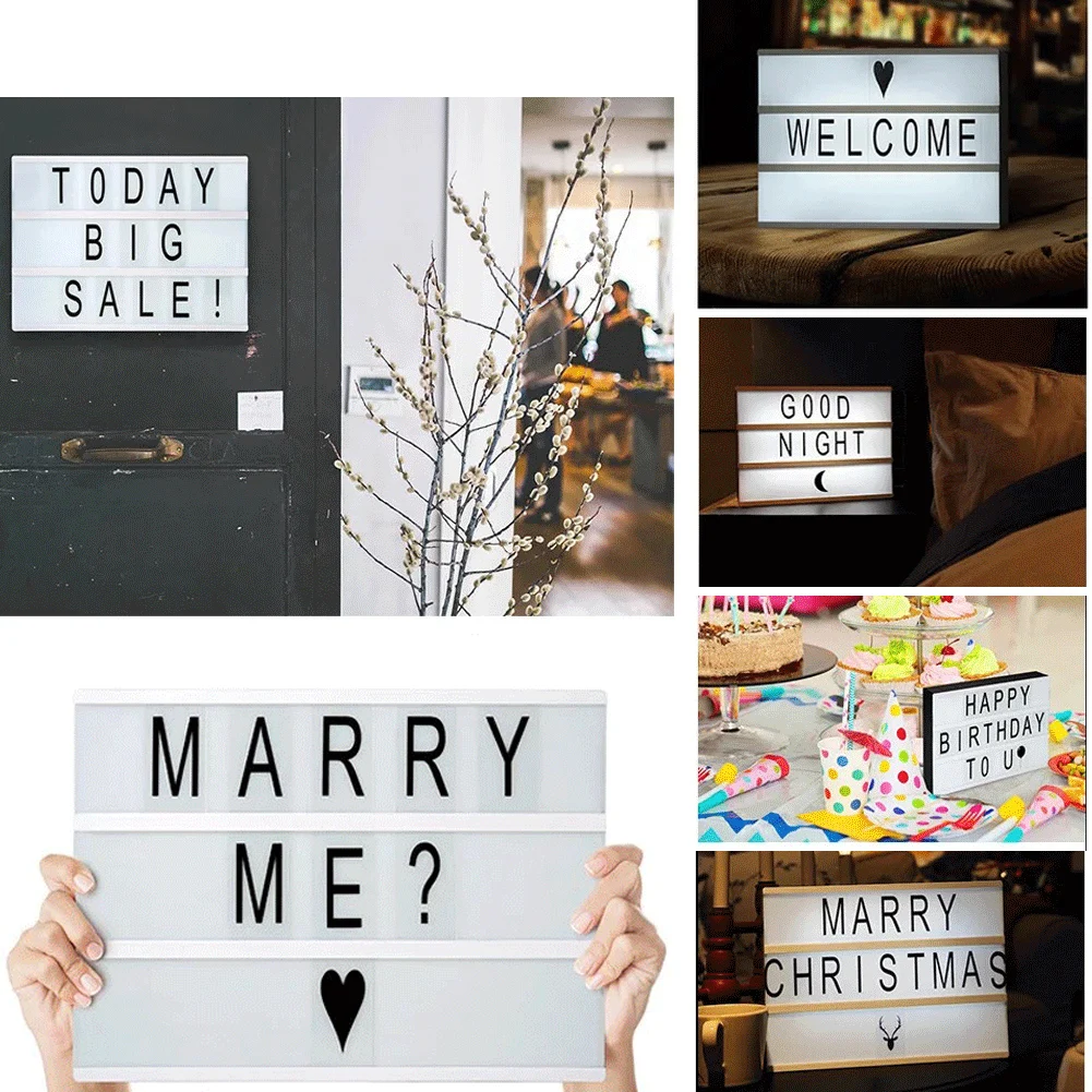 84/126 шт. кинематографический светильник тбокс Сменные буквы цифры знаки черный