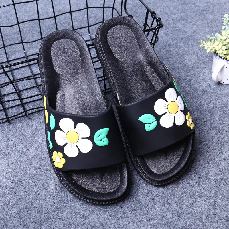 Ванная комната ванна с цветочным узором Босоножки из ПВХ Эффектная женская обувь