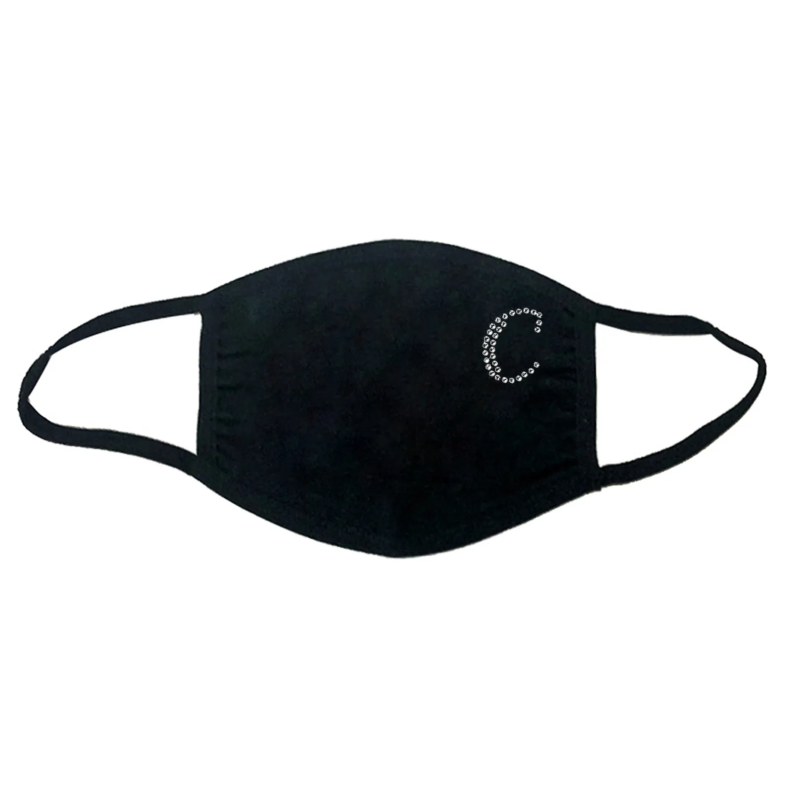 

Letter E element rhinestone pattern mask D grade dustproof cotton mask washable mask