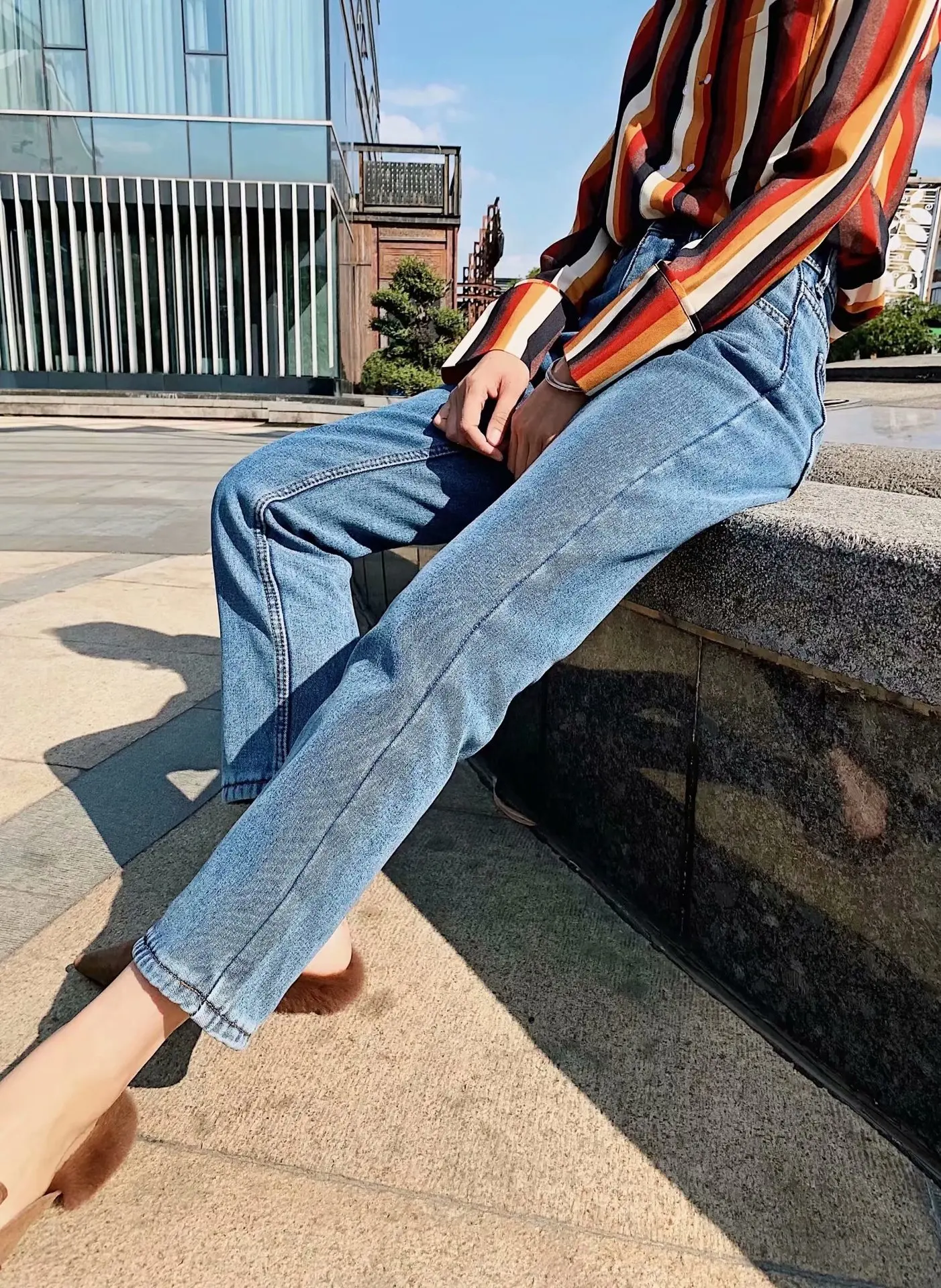 Новые осенние и зимние 2019 женские дикие базовые модели плюс толстый бархат