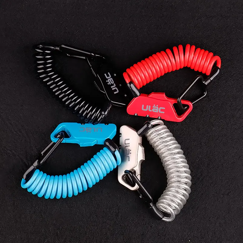 Bicycle Combo Lock 1.2M Extended Spiral Cable 3 Digits Combination Resettable Light Weight Compact Size Portable ULAC K2S | Спорт и