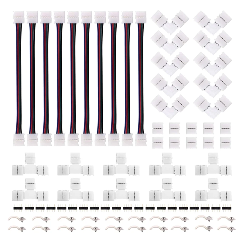 

5050 4Pin RGB LED Strip Connector Kit,T Shape Connectors,LED Strip Jumper,4 Pin Male To Male Connector