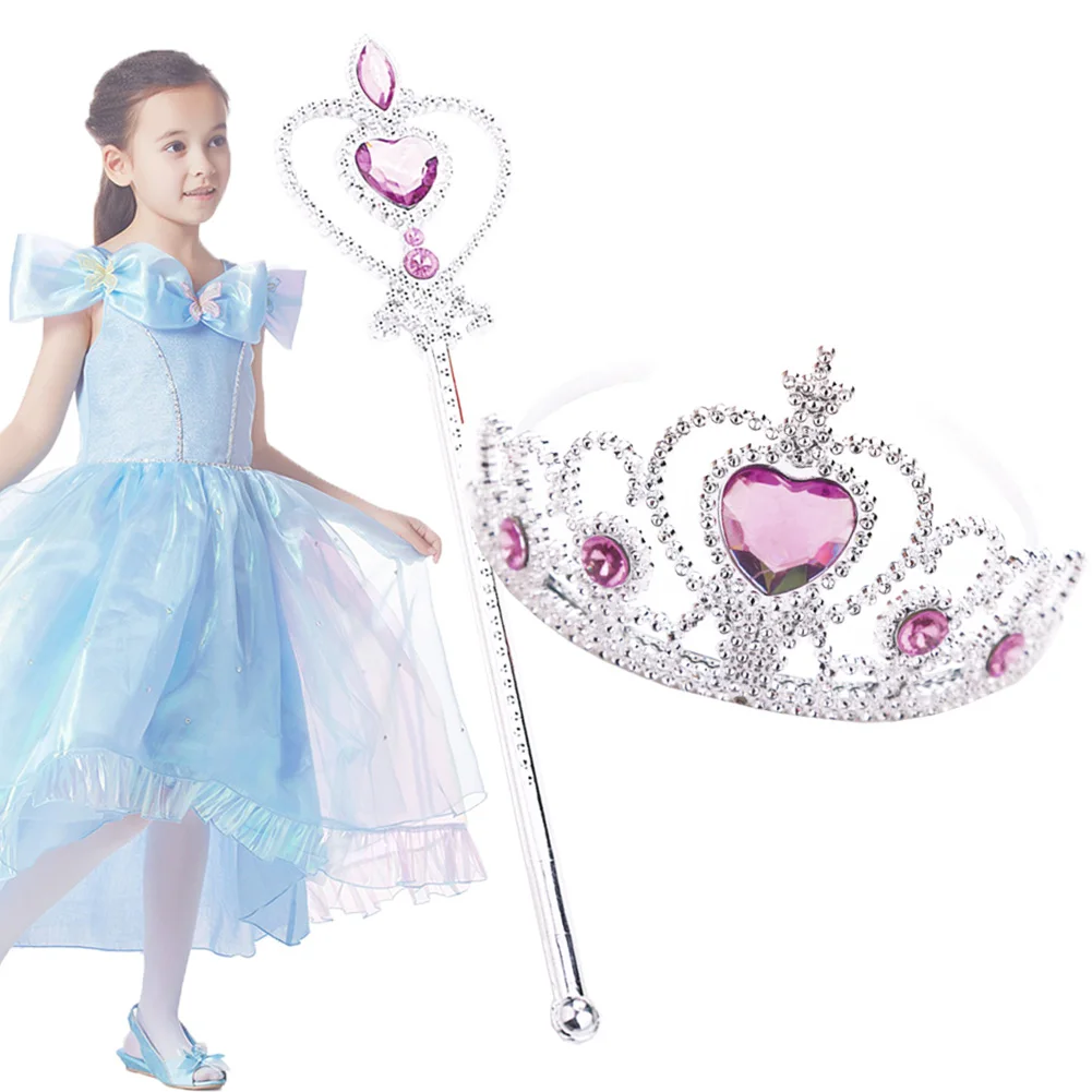 

2021 New Baby Girl Headdress Princess Crown Wand Cosplay Costume Accessory Headdress Multicolor Optional Little Girl Hot Sale