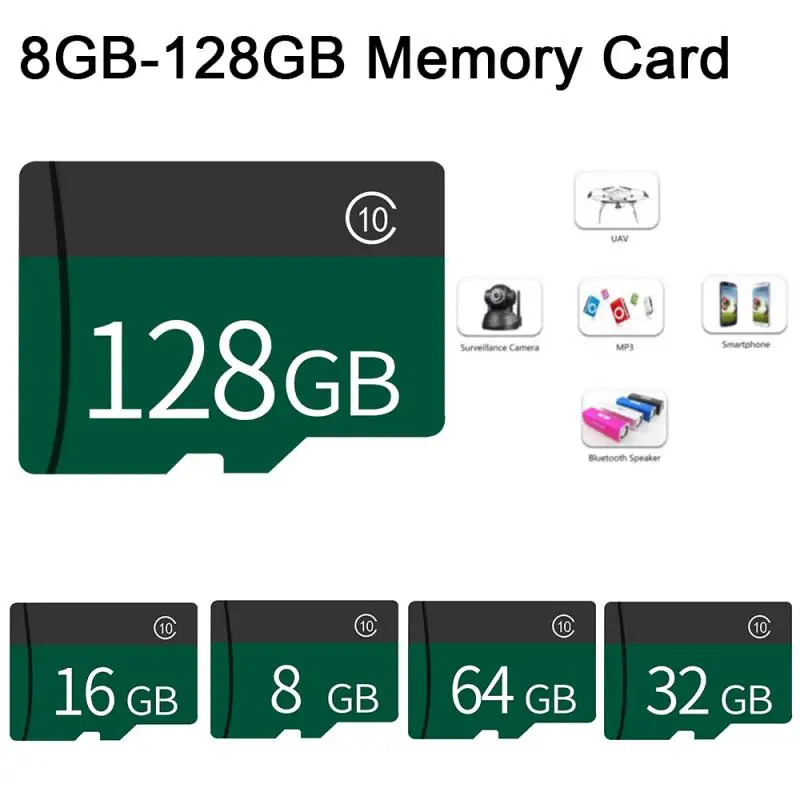 

8 ГБ 16 ГБ 32 ГБ 64 Гб 128 ГБ Micro TF зеленая игровая Карта Памяти micro Flash TF карта памяти класс 10 микро карта телефон камера аксессуары