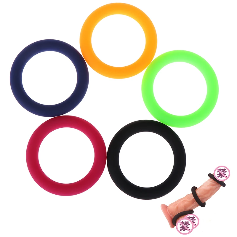 3 шт силиконовых колец для пениса черные/синие/розовые/оранжевые/зеленые секс