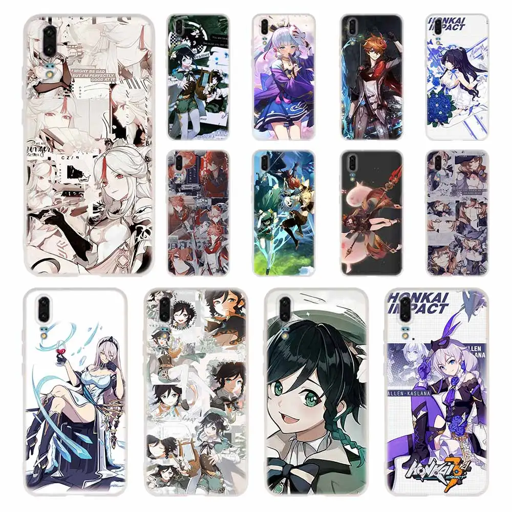 

Genshin Impact Soft Silicone Phone Case For Huawei P50 P40 P30 P20 Pro Lite E P samrt Z 2019 2020 2021 Cover