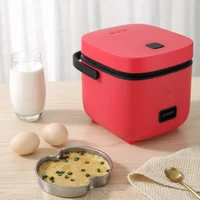 1 2l mini electric rice cooker 2 layers heating food steamer multifunction meal cooking pot 1 2 people lunch box free shipping