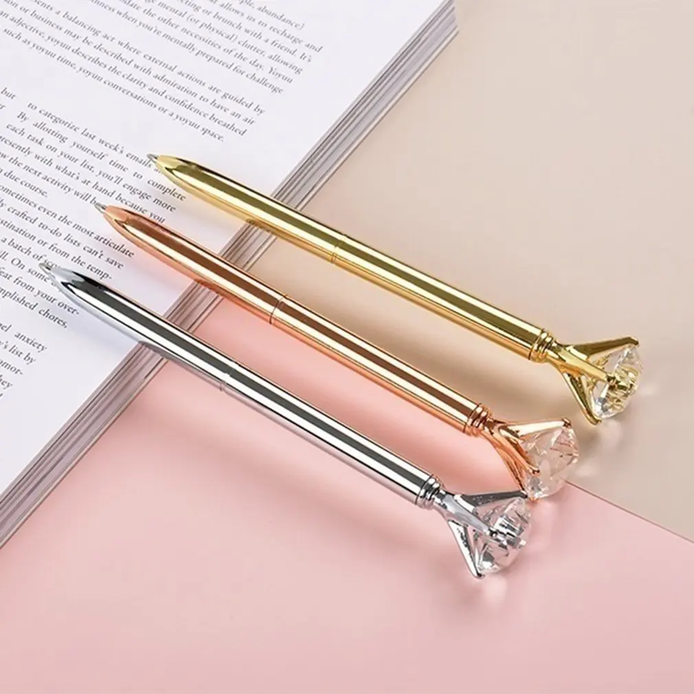 Luxury Portable Big Crystal Pen Diamond Ballpoint Pens Stationery Ballpen Home Office School Supplies Drop Shipping Wholesale |