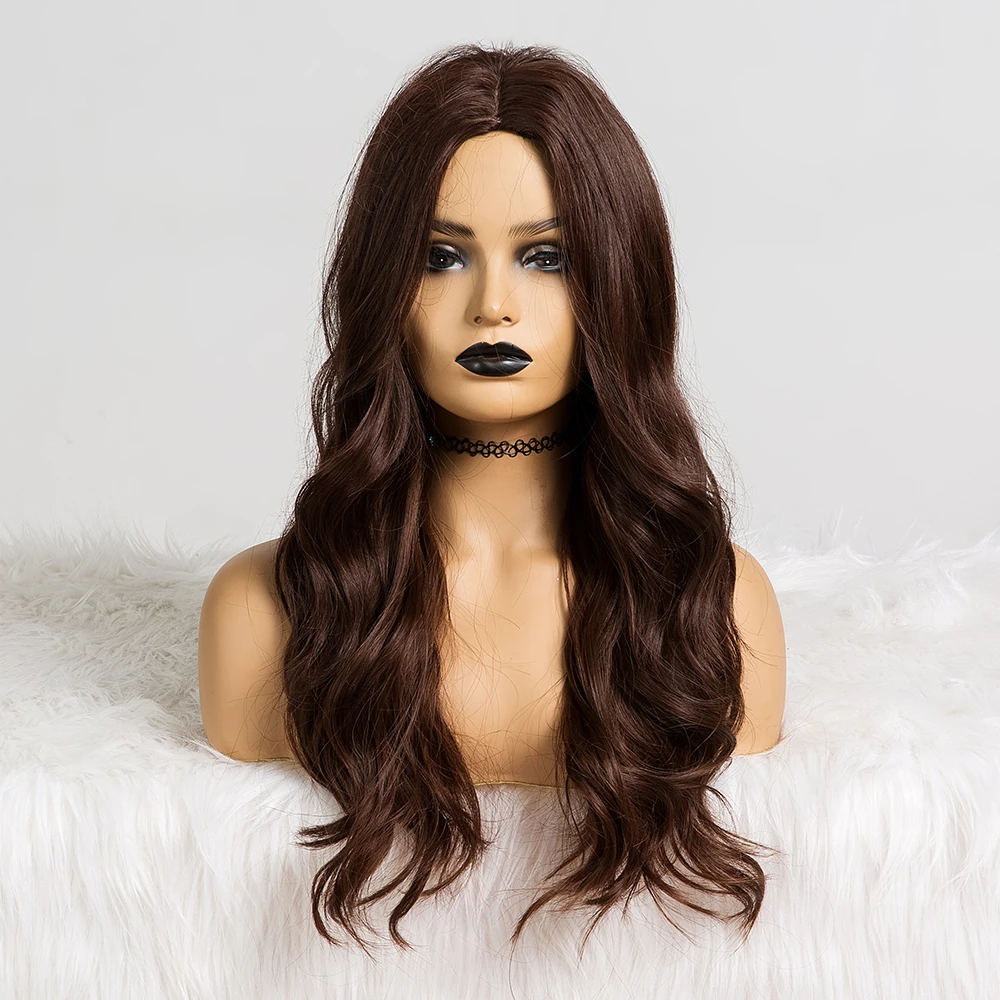 Длинные волнистые парики синтетические средней длины из естественных светлых