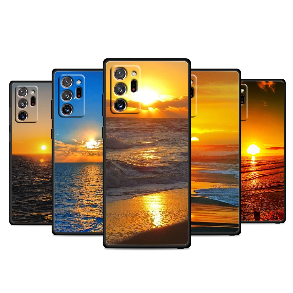 

Sunrise over the sea for Samsung Galaxy Note 20 10 9 8 M52 M21 F22 M32 A32 F42 F52 M12 M62 M01 M02 Black Phone Case