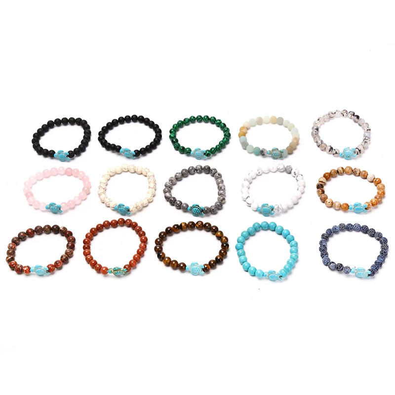 

Новые модные браслеты для женщин и мужчин, классические эластичные браслеты дружбы из натурального камня 15 цветов, пляжные украшения, подар...