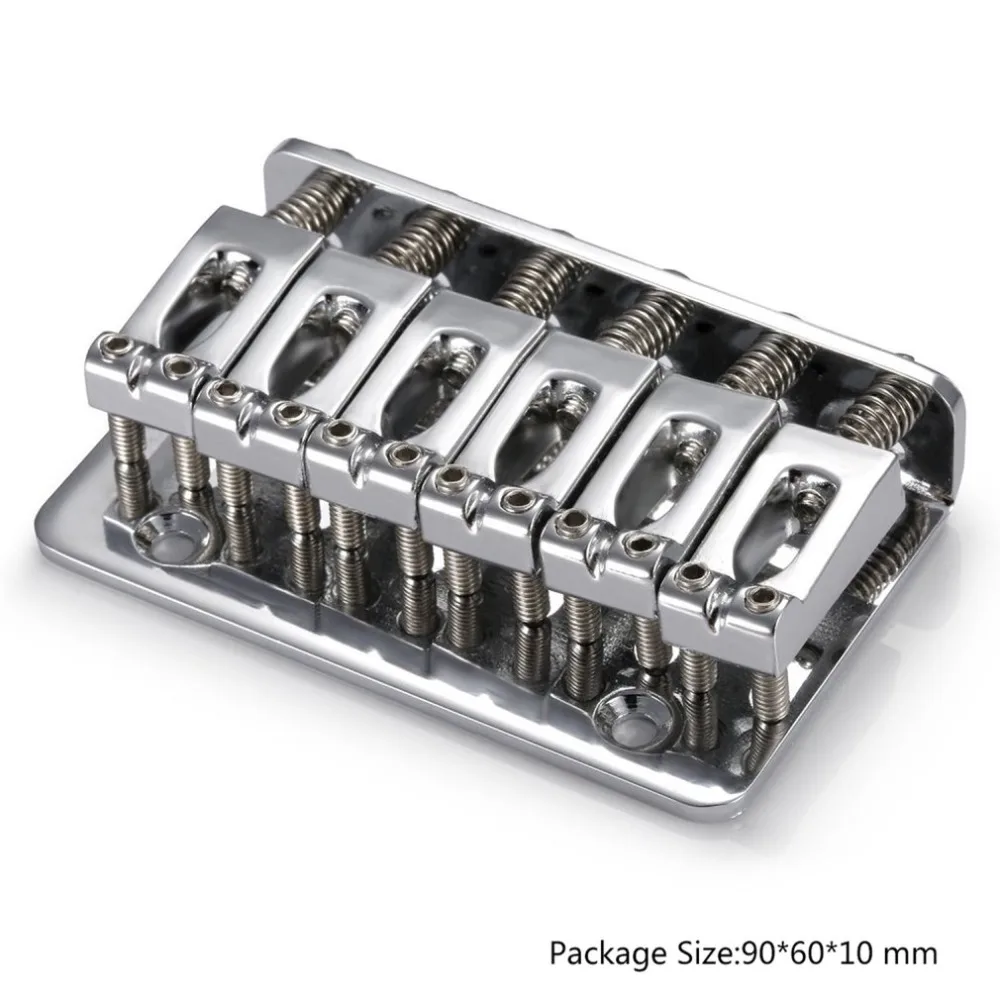 

6 Saddle Hardtail Bridge Top Load 65mm Electric Guitar Bridge with 5Pcs Screws Heavy Guitar Accessories