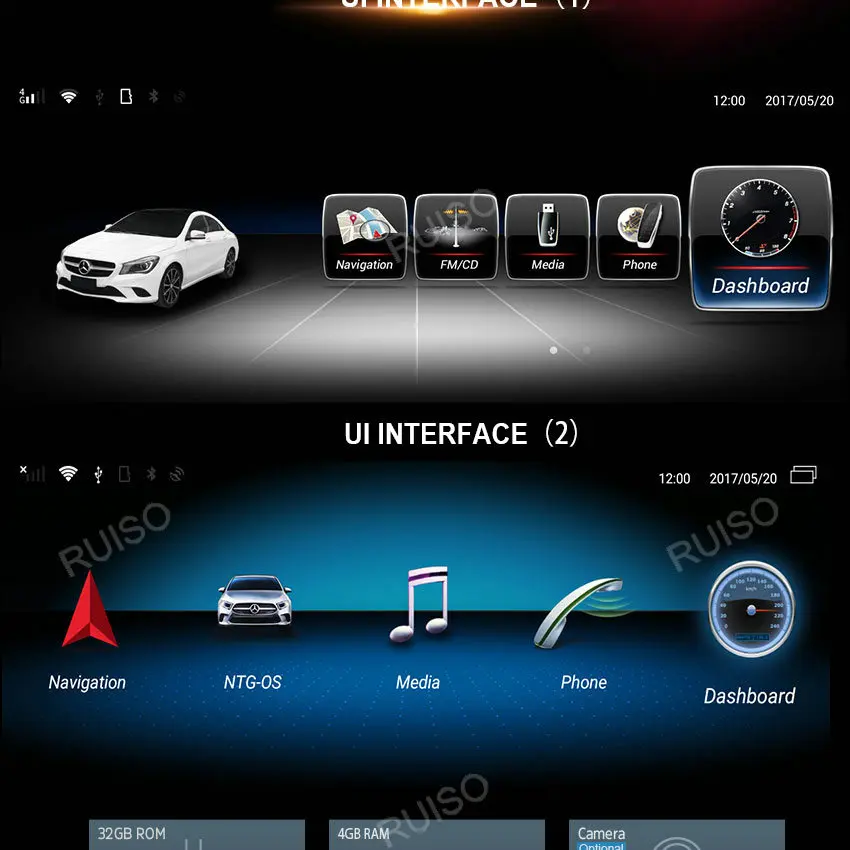 Ruiso 4 Гб ОЗУ+ 32 Гб ПЗУ для Benz GLK Class X204(2008~) Android 9,0 автомобильный dvd-плеер gps аудио авто стерео Мультимедиа