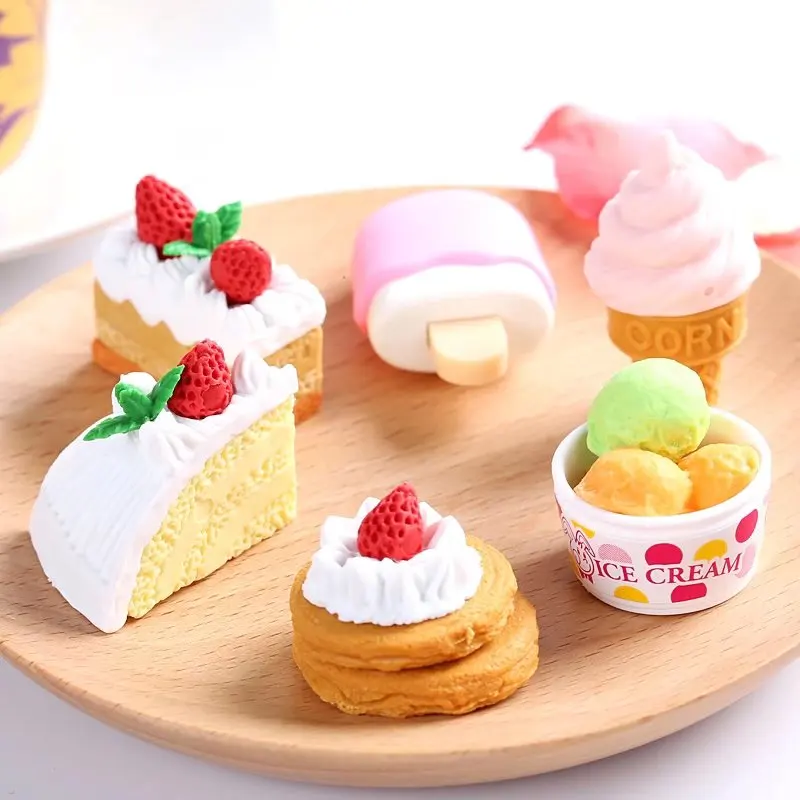 

Super Cute Cartoon Simulation Western-Style Pastry Rubber Creative Cartoon Western-Style Dessert Rubber Fun Small School Supplie