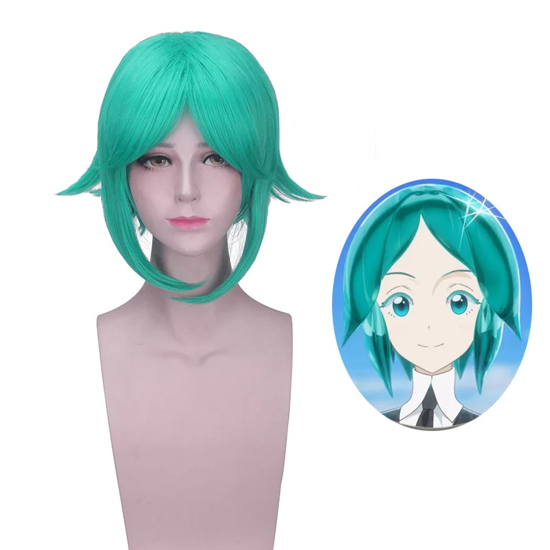 

Аниме Land of the lugency Phosphophyllite косплей парик Houseki no Kuni Green короткие синтетические парики термостойкие волокна поддельные волосы