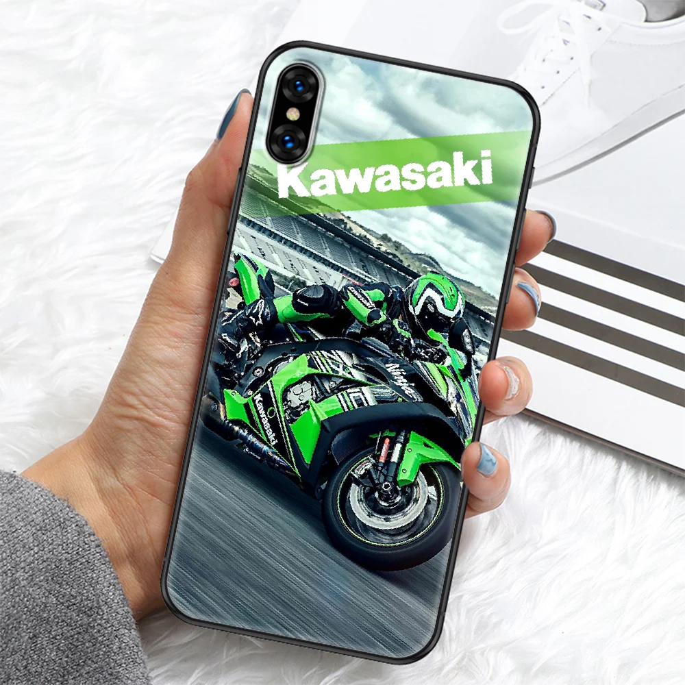 

Japanese Kawasakis Moto Phone Case Cover Hull For iphone 5 5s se 2 6 6s 7 8 12 mini plus X XS XR 11 PRO MAX black soft