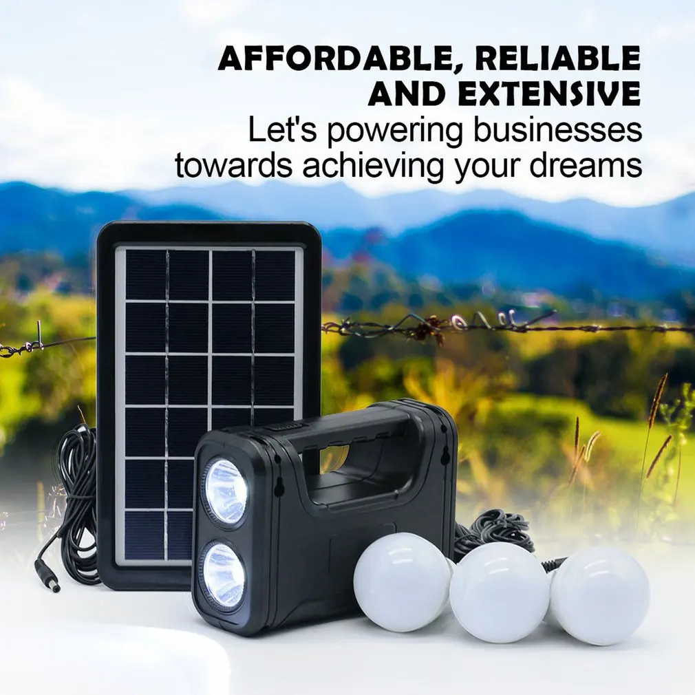 

Solar Light Lithium Solar Power Panel Generator Kit Small Home System 3 LED Bulb Highlight Energy Saving Light Solar Lighting