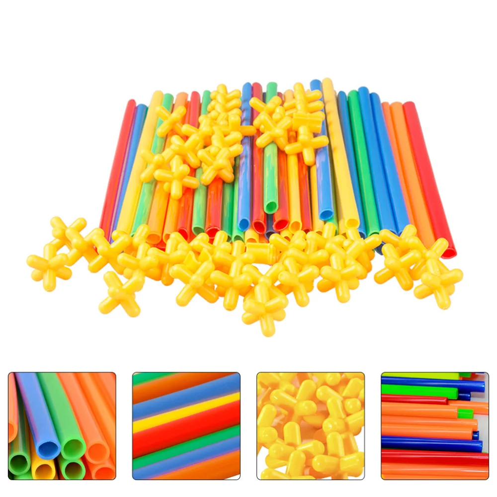

200pcs Straws Builders Construction Building Blocks Children Party Favors