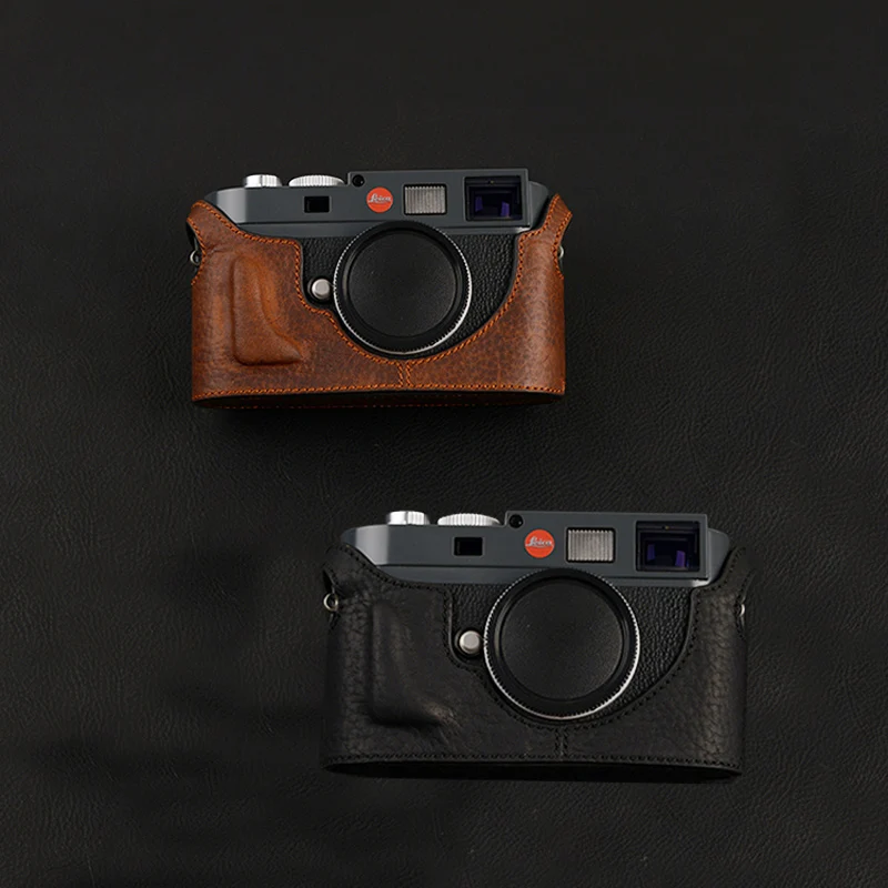 

AYdgcam Handmade Genuine Leather Camera case For Leica M9P M9 M8 ME M-E MM Camera Bag Half Body Cover Handle