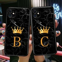 crown and english letters phone cases for iphone 13 pro max case 12 11 pro max 8 plus 7plus 6s xr x xs 6 mini se mobile cell