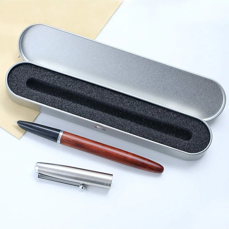 Redwood 0.38mm Nib Высокое качество Jinhao 51A винтажная деревянная авторучка 0,5 мм 0,38 мм Тонкий перо каллиграфия ручки школьные офисные принадлежности Caneta - Цвет: Redwood 0.38mm Nib