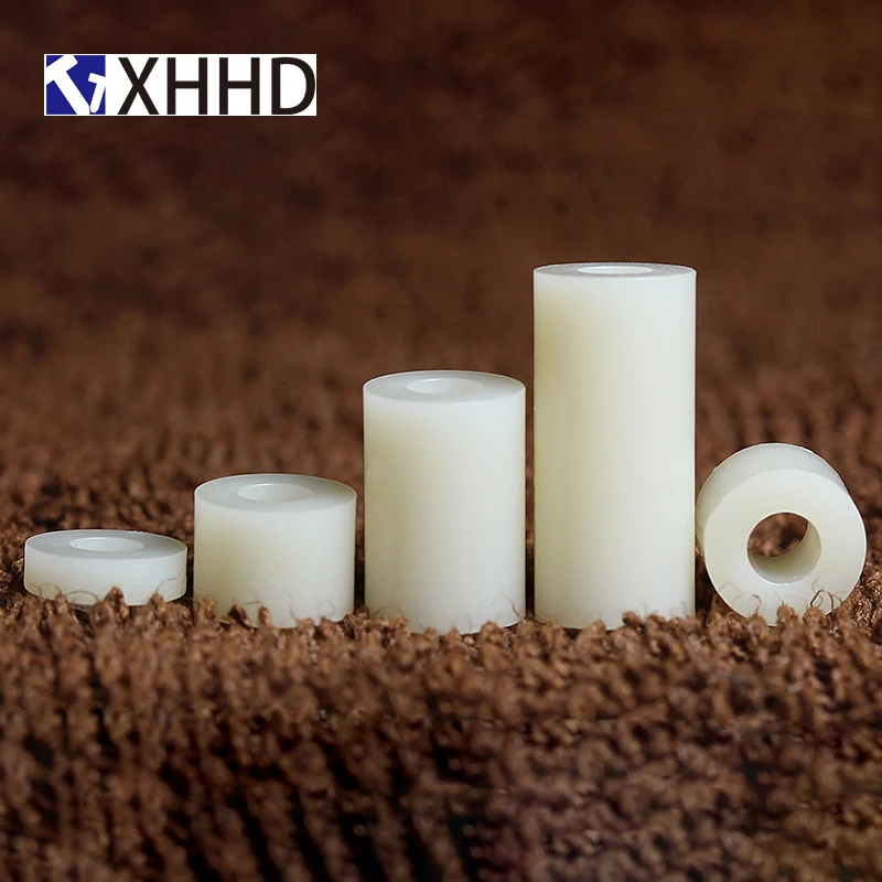 Белая круглая пластиковая Опора без резьбы из нейлона шайба с полым