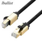 Lballist плоский кабель Ethernet RJ45 Папа-папа с золотым алюминиевым корпусом, многоэкранированный для модема, локальной сети 5 м 10 м 15 м 20 м