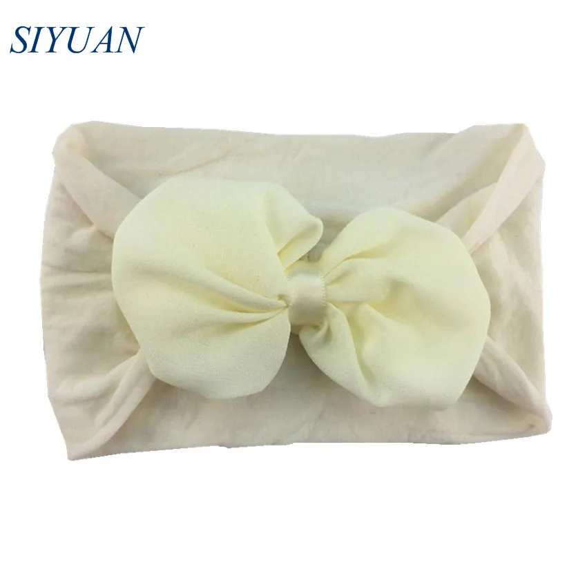 1pcs/lot Kids Lovely Hair Bow Headband Soft Wide Elastic Nylon 2019 Newest Hairband Ear Turban HB103 | Аксессуары для одежды