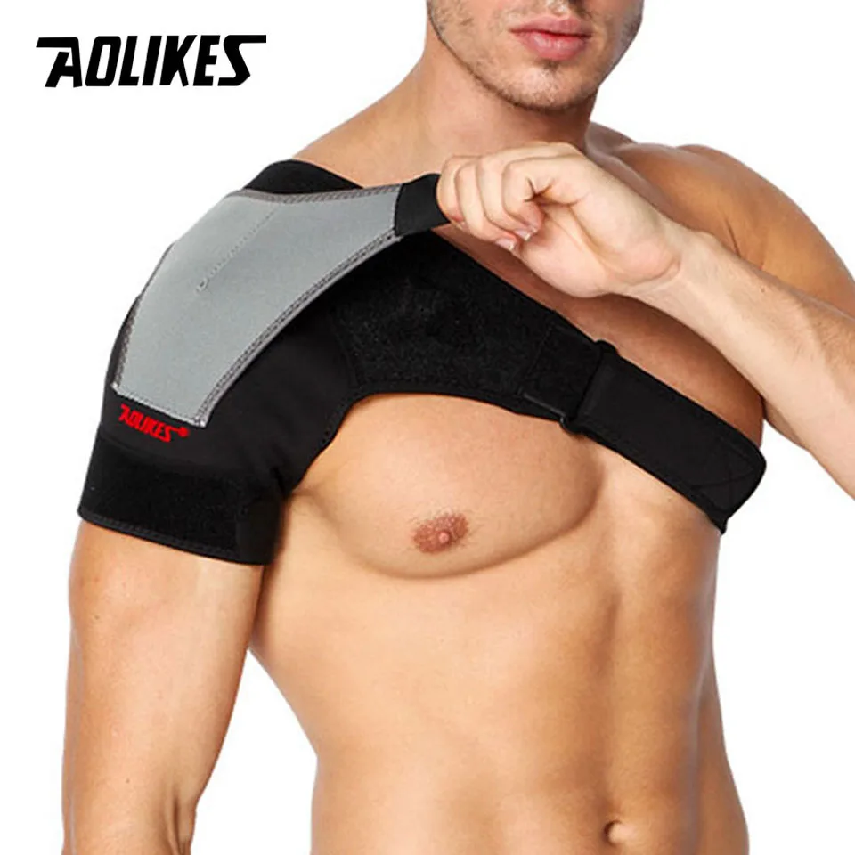 

djustable Breathable Gym Sports Care Single Shoulder Support Back Brace Guard Strap Wrap Belt Band Pads Black Bandage Men&Women