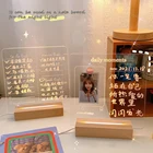 2022 USB креативная прозрачная акриловая доска для ежедневных заметок доска для заметок с деревянной подставкой Держатель светодиодная подсветка для письма напоминание