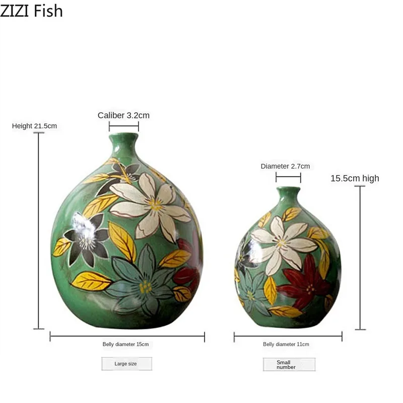 

VINTAGE AMERICAN HAND-PAINTED OLD FLOWERS MULTICOLOR VASE ORNAMENTS LIVING ROOM FLOWER ARRANGEMENT FLOWER VASE HOME DECORATION