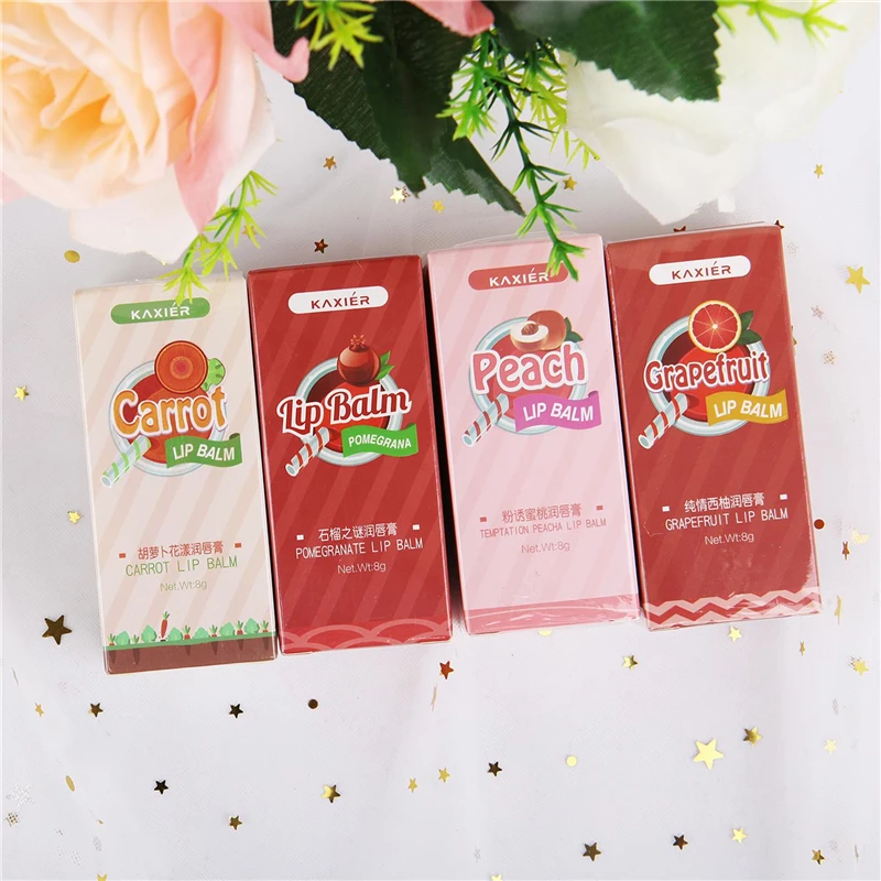 KAXIER 4 цвета милый зимний бальзам для губ помада с мороженым температурный цвет