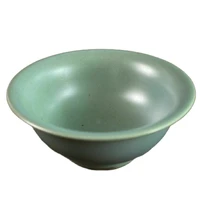 chinese old porcelain monochrome glazed azure glaze bowl