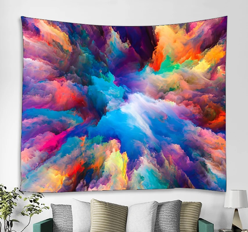 Психоделические гобелен облако настенный хиппи Единорог стене висит фиолетовый