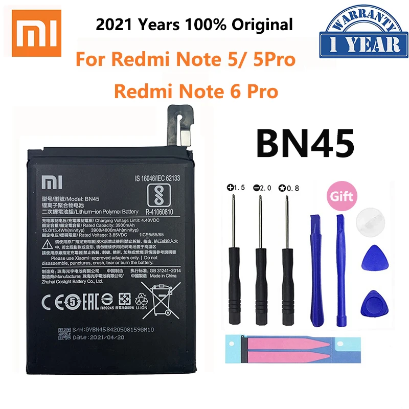 

100% Orginal Xiao mi BN45 4000mAh Battery For Xiaomi Redmi Note 5 Note5 Note6 6 Pro High Quality Phone Replacement Batteries