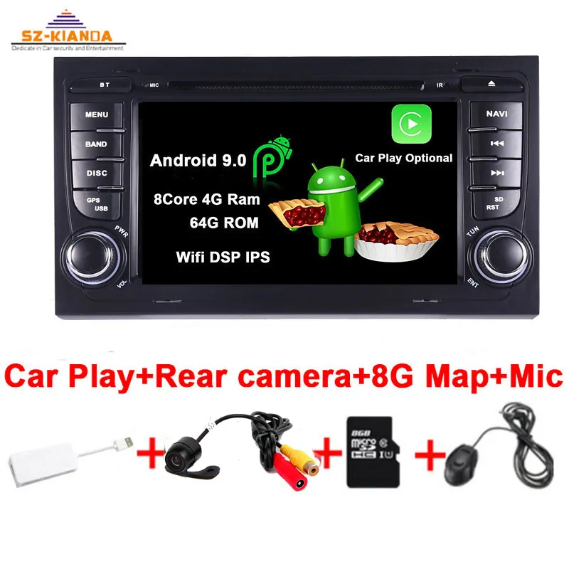Автомобильный проигрыватель Android 9 0 автомобильный DVD GPS для Audi A4 B6 B7 S4 RS4 SEAT Exeo