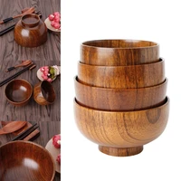 kitchen utensil tableware natural jujube wooden rice soup bowl food containter beauty bowl container storage bowl