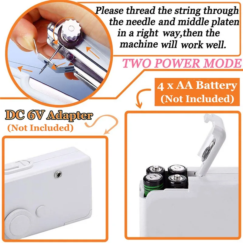 

Portable Handheld Sewing Machine Mini Hand Electric Stitch Household DIY Clothes Stitchin Cordless Needlework Sewing Repair Tool